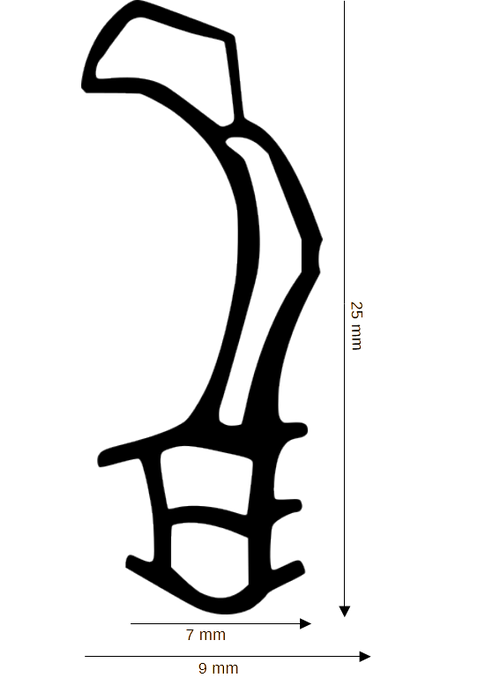 Dichtung für Kunststoff / Aluminium DH R-1261 - Speziell für FH-Türen