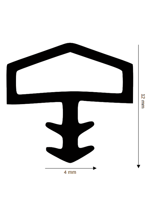 Dichtung für Holzelemente HE-RT-1 für 12mm Falzbreite