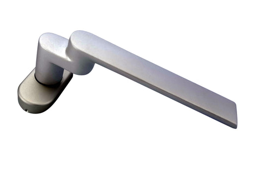 Schüco door handle 240156, cranked, for tubular frame doors and door locks, silver